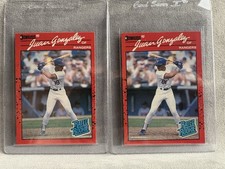 1990 Donruss baseball cards Juan Gonzalez Reverse Negative Error And Base RC
