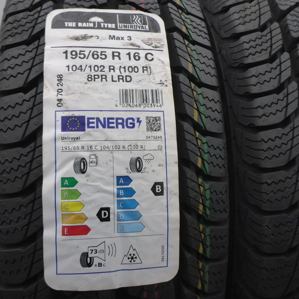 195 65 16C 2x Uniroyal 195/65 R16C 104/102R Max3 Invierno 2022 como Nuevo Voll - Imagen 2 de 4