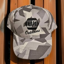 NAPA Gray And White Outdoors Camo Hunting Truckers Hat Baseball Cap Camouflage
