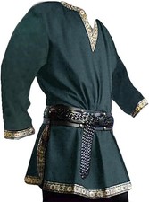 Mens Medieval Costume Renaissance Pirate Halloween Viking Tunic Knight Cosplay
