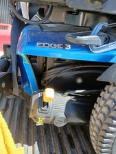 Quantum EDGE3 Electric Wheelchair in blue with oxygen and cane attachment.