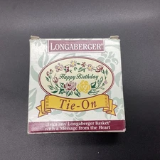 Longaberger Happy Birthday Tie On Rose Floral #31488