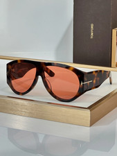 Tom Ford Bronson TF1044 60 12-140 Unisex Sunglasses Dark Havana/Tea