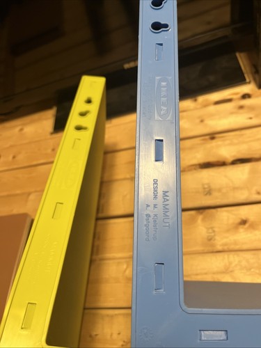 Ikea Mammut Set Of 2 Floating Green And Blue Wall Shelves Made In Italy - Picture 6 of 6