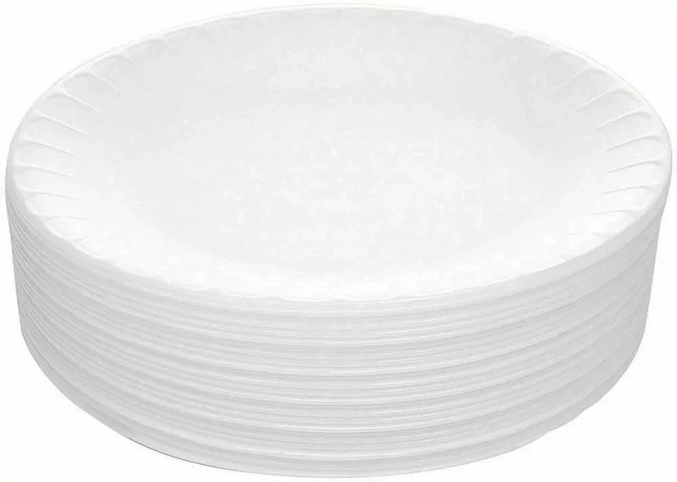 High Quality Polystyrene Disposable Foam plates 10" Wedding Parties BBQ Plate - Image 2 of 4