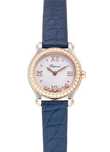 Chopard — Chopard Happy Sport 278620-6002 Rose Gold / Stainless Steel 25mm Diamond #KMW648