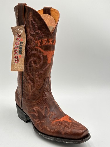 NEW Gameday Boots UT-M071-1 U Of Texas Leather Woman SZ 9 B -Brass Brown - Picture 4 of 12