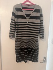 Paramour Jumper Dress Black And Grey Stripes Size M.