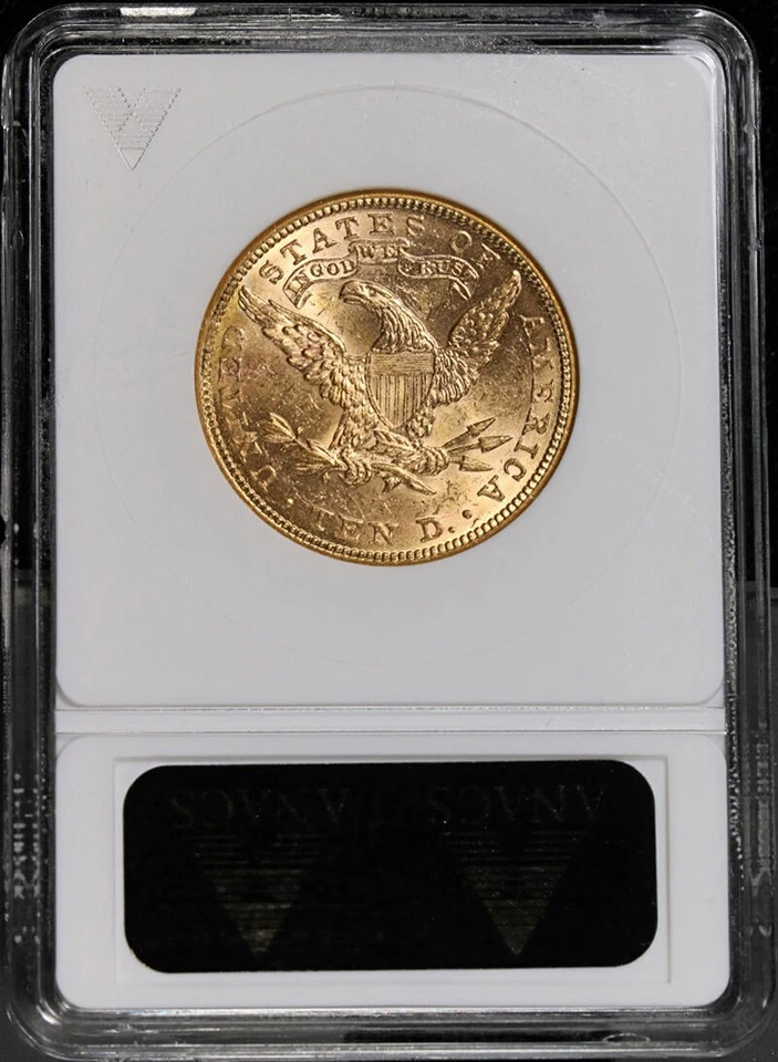 1882-P Liberty Gold $10 ANACS MS61 Old Soap Box Holder Nice Strike - Image 4 of 4