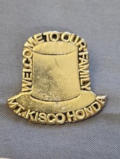 Honda Mt. Kisco Dealership Lapel Pin Gold Tone Top Hat Welcome To Our Family
