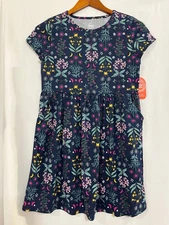 NWT Wonder Nation Moon Star Floral Dress Girls Play With Pockets Navy Many size