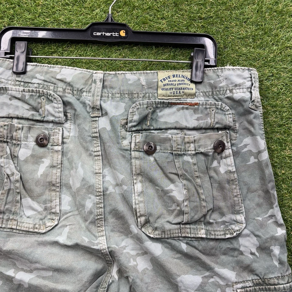 Pantalones Cortos Carga True Religion Para Hombre 34 Isaac Cordón Camuflaje Grunge Patinador y2k Años 90 Foto 4 de 4