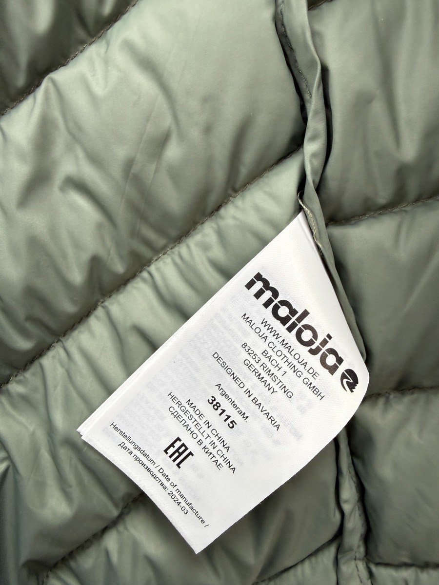 Maloja Women Down Jacket Floral Hooded Puffer 90% Down Lightweight