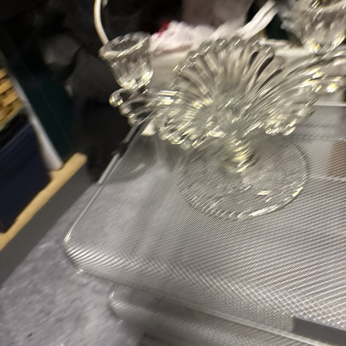 Laden City Glass Deco Style Double Candle Stick Holders Pair - Picture 10 of 11