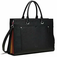 Briefcase For Women Stylish Genuine Leather 15.6 Inch Laptop Large Pocket Work 