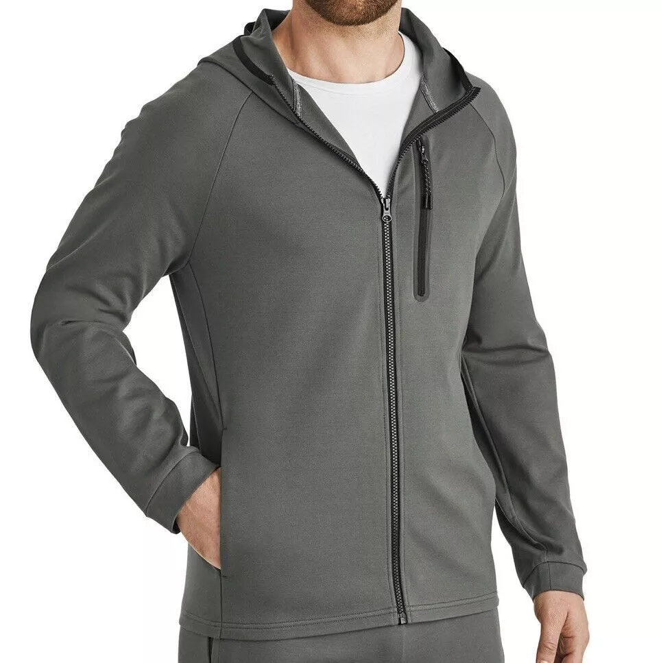 Members Mark Mens Stretch Luxe Full Zip Hoodie Sweatshirt Blue Olive Green