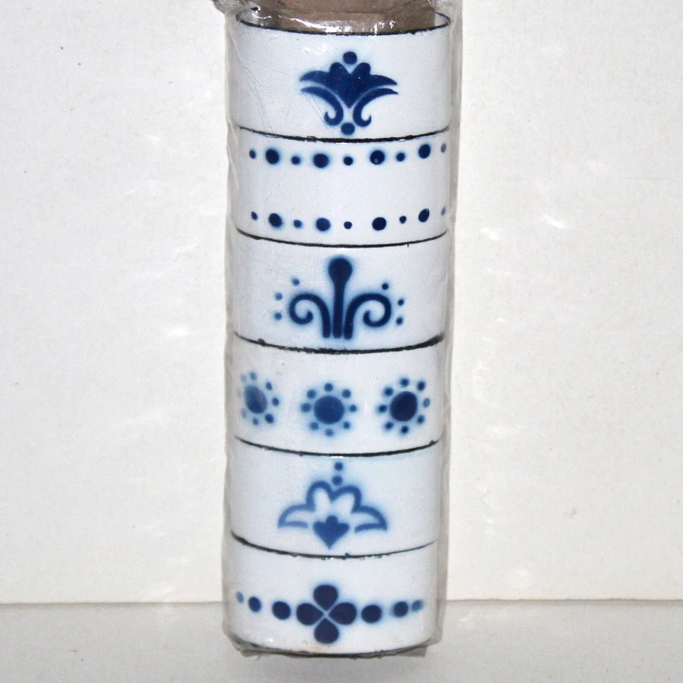 Ikea Heder 6 servilleteros metal esmalte blanco azul NUEVO Katarina Brieditis scandi Foto 2 de 4