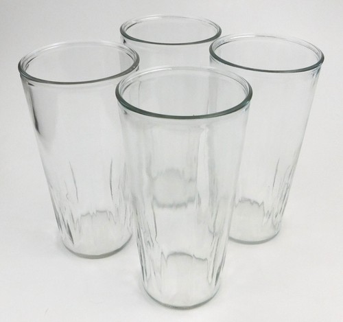 4 Peanut Butter Glasses Tumblers With Arrow Ribbing MCM Vintage - Bild 8 von 12