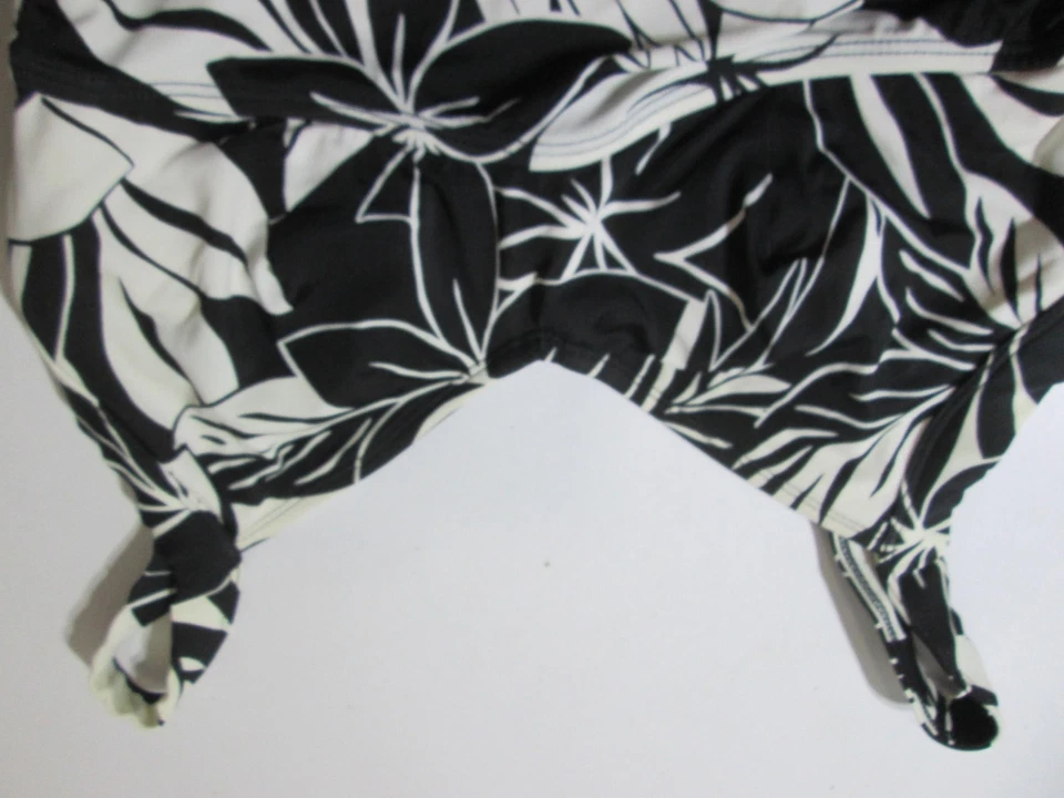 Tankini Maxine Of Hollywood para mujer talla 10 negro/blanco con cordón con aros Foto 3 de 4