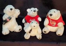 1993 1996 1997 Vintage Coca-Cola Christmas POLAR BEAR Plush Stuffed Animal lot