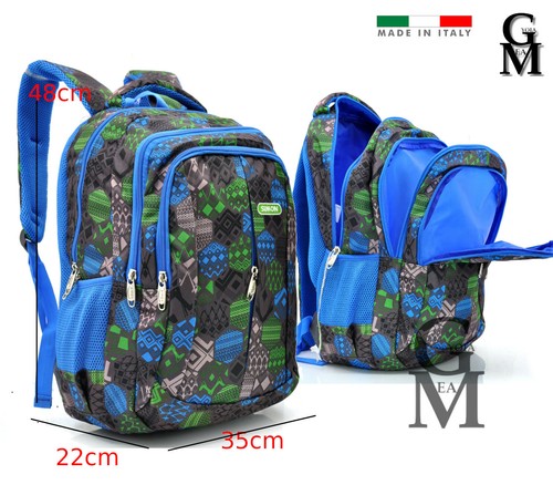 Zaino uomo scuola fantasia blu grigio etnico nuovo militare tasche  superiori pc | eBay