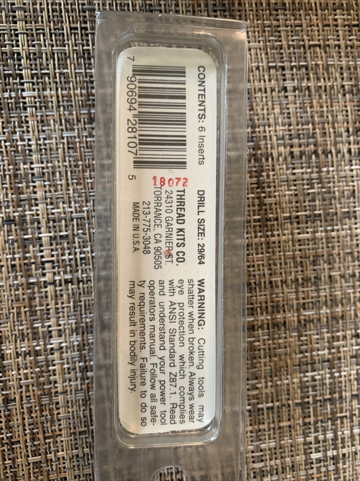 Kit De 6 Inserts HeliCoil R1185-7 Pour Réparation Filetage 7/16-14 Pouces - SAE