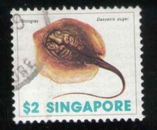 Singapore. 273. $2. Stingray. Sea Shells. Used. 1977