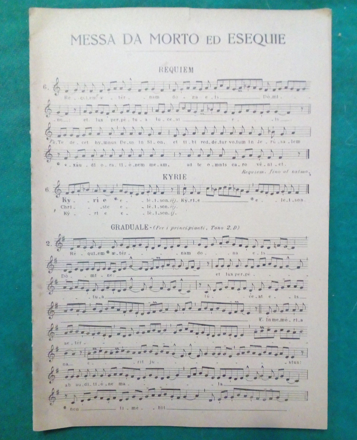 SPARTITO Messa Da Morto Ed Esequie Libreria Cattolica Al Duomo Vicenza 1949