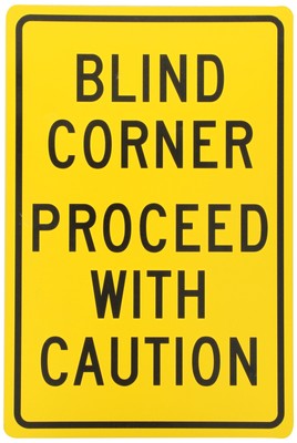 NMC TM7G Traffic Sign Legend ''BLIND CORNER PROCEED WITH CAUTION'' 2'' Length x
