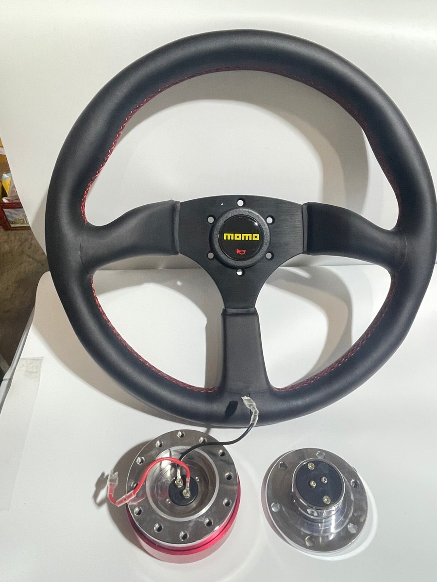 MOMO チューナー　350mm パーツ momo tuner 350mm MOMO Tuner Red Stitch Steering Wheel