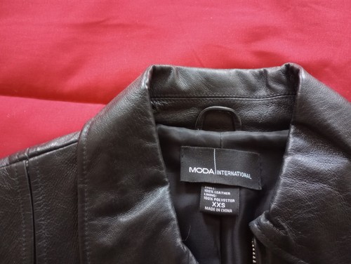 Moda International Leather Jacket XXS Brand New - Picture 2 of 2