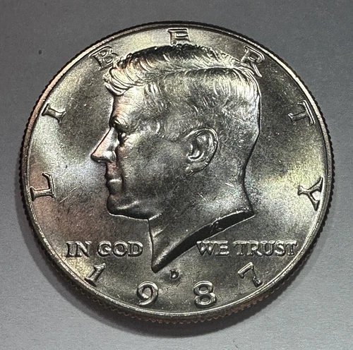 1987-D Kennedy Half Dollar 50cent Piece Uncirculated Coin from US Mint Set