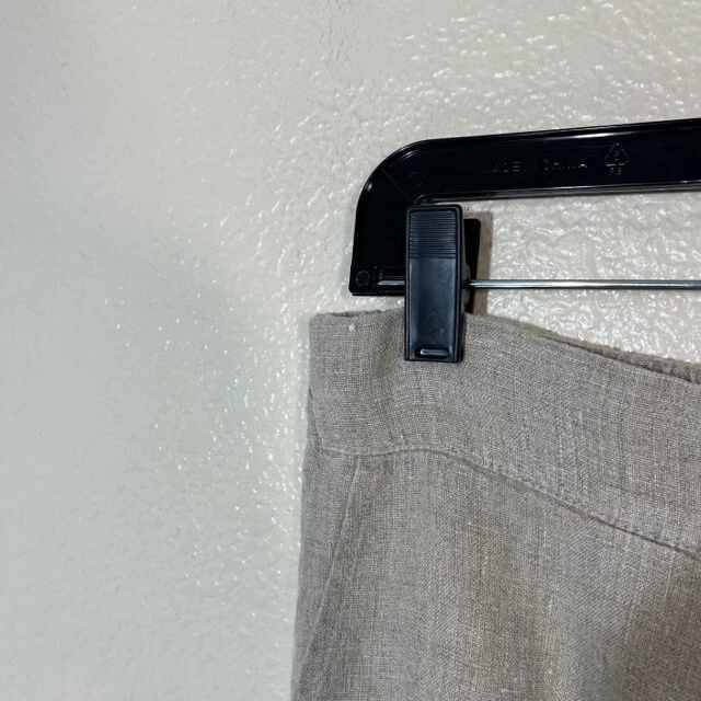 FLAX Linen Pants Womens Small Cropped Pull On Beige Laggenlook - Image 2 of 4