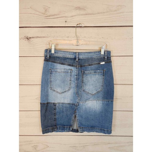 INC International Concepts Women's Blue Solid Denim Stretch Pencil Skirt Size 6 - Picture 2 of 6