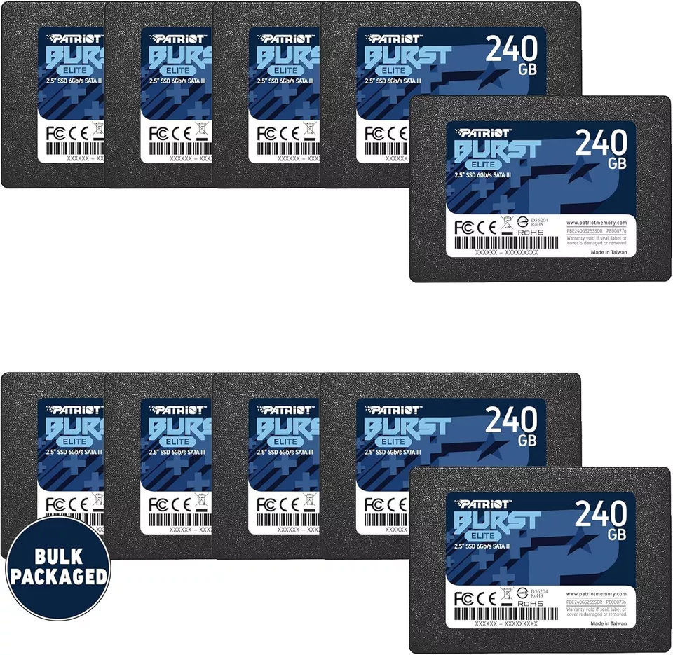 Patriot Burst Elite 120GB 240GB 480GB 2.5" SATA3 Internal SSD PC/MAC 10PACK BULK - Image 2 of 4
