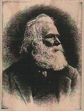 White Hair Bearded Man 2 x 2 1/2" Rubber Stamp, Person Stamp, Man Stamp