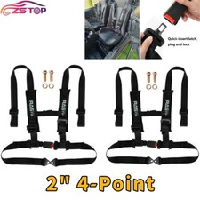 4 Point Racing Harness 2 Seat Belt Fit For Polaris Can-am Kawasaki Black 2 Pack