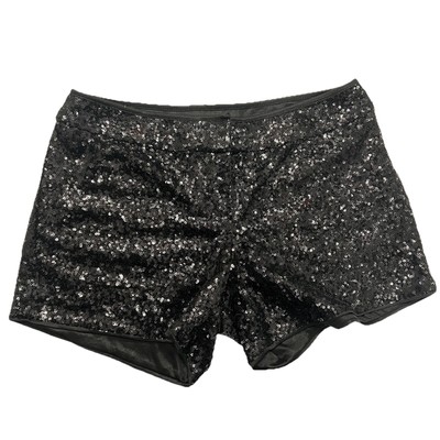 Vintage Y2K CACHE Women Black Sequin Low Rise Short Party Business Shorts Small