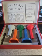 Coin Counting Tubes MMF Industries 5 Color Coded Tubes & Wrappers Original Box