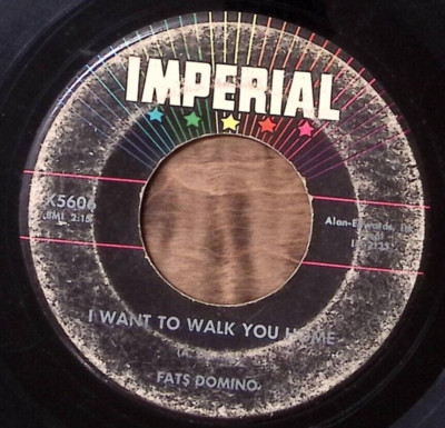 FATS DOMINO I'M GONNA BE A WHEEL SOME DAY/I WANT TO WALK YOU HOME VINYL 45 59-43