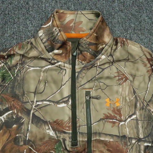 Under Armour Pullover Mens Small Brown Camo Fleece Quarter Zip Scent Control - Picture 2 of 11