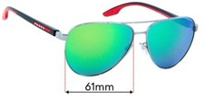 SFx Replacement Sunglass Lenses fits Prada SPS 52Y - 61mm Wide