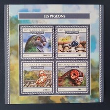 Djibouti 2017 /�Birds - Pigeons -�African Owl,�Bouclier de Saxe ...� / 4v ms