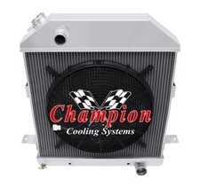 Kr Champion 3 Row Radiator Chevy Configuration16 Fan For 1939-1941 Ford Deluxe Kr Champion 3 Row Radiator Chevy Configuration16 Fan For 1939-1941 Ford Deluxe