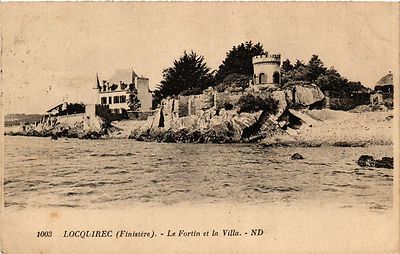 Old postcard Locquirec - Le Fortin et la Villa (457955)
