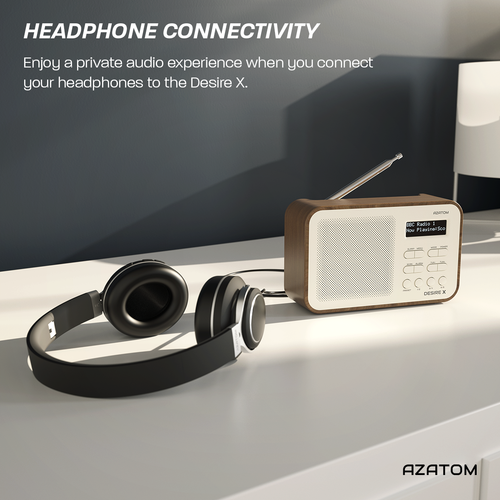 DAB+ DAB FM Radio Reloj Alarma Altavoz Portátil Azatom Desire X Nogal - Imagen 5 de 7