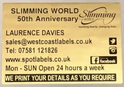 WEST COAST LABELS Consultants Gold Personalised self adhesive sticky labels Large