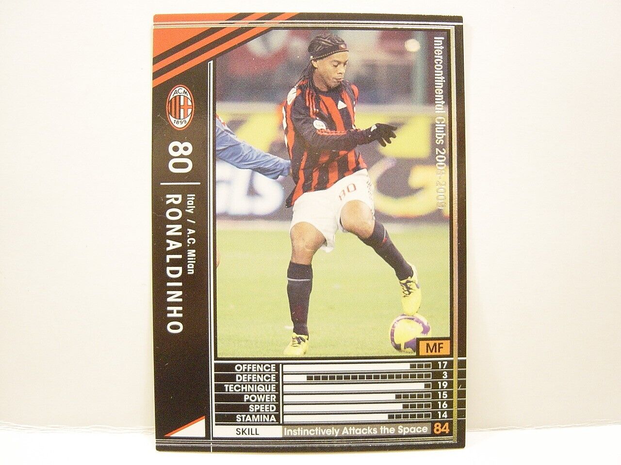 Panini WCCF 2009-10 Ronaldinho Gaúcho 1980 Brazil　No.80 AC Milan Italy #224