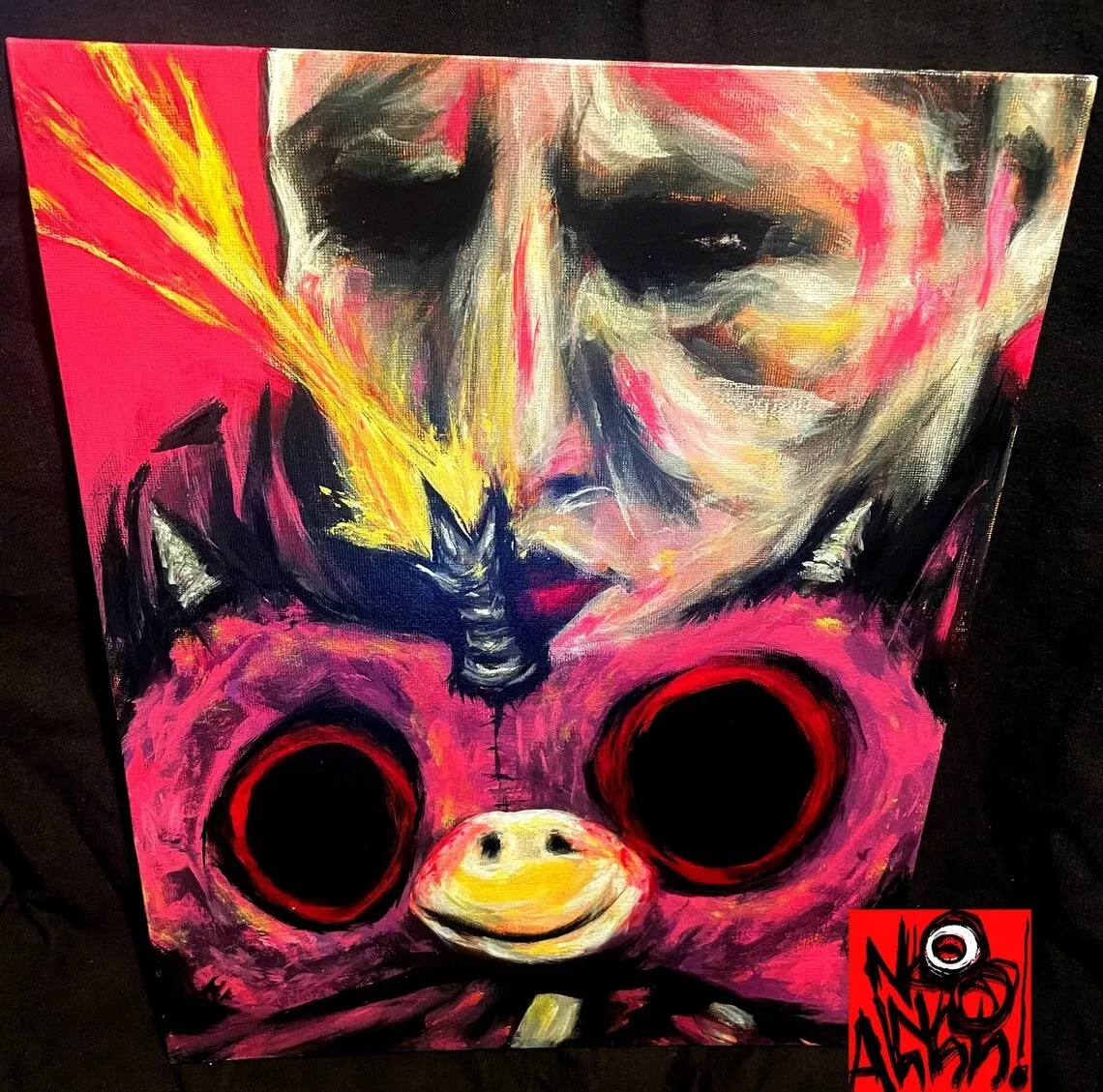 Marilyn Manson ORIGINAL painting marilyn manson art baphomet painting