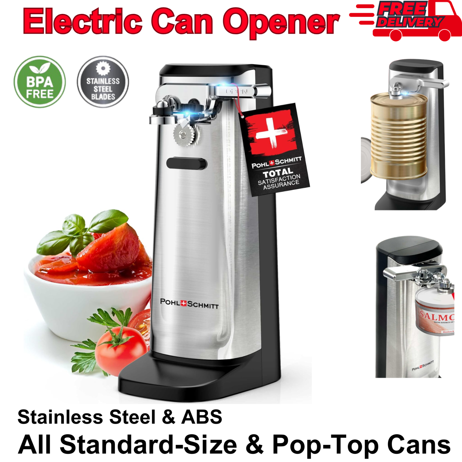 Electric Can Opener 3-in-1, Smooth Edge, Knife Sharpener, Bottle Opener Kitchen-image